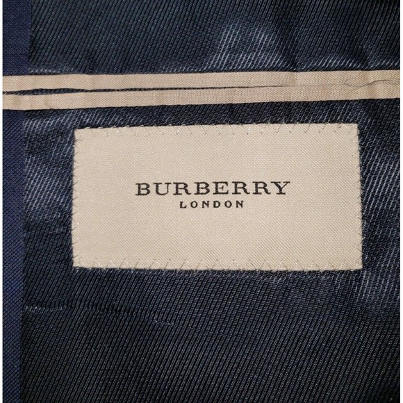 Burberry London Sz 44 L Bond Suit Jacket Sport Coat Men's Navy Blazer 100% Wool - Picture 11 of 15